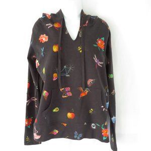 Johnny Was Zooey Sweatshirt Hoodie Animals Insects Size Small